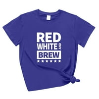 Majice za žene koje pijem za dvije ove godine majica Žene smiješno crveno bijelo plavo cvjetno print