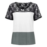 Žene Ljetne bluze Ženski okrugli dekolte Kratki rukav Pulover Tunic Tops modne ležerne tiskarske majice