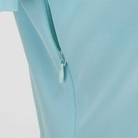 Yubatuo Elegantna formalna bašnija košulja za žene V izrez kratki rukav midi mamurska haljina svijetlo