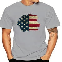 Haite Muškarci Dan neovisnosti Kratki rukav Basic Tee Fashion American Flag Ispiši bluzu za ispis mišića