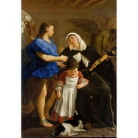 Gaspare Traversi crni moderni uokvireni muzej umjetnički print pod nazivom - Sveti Margaret of Cortona