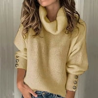Zunfeo džemper za žene - pulover Loot Fit pletene vrhove dugih rukava s dugim rukavima, čvrsti topljivi