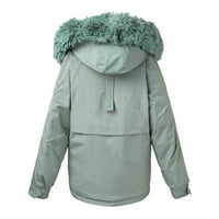 Pješačka jakna Žene Zimska kaput rever ovratnik dugih rukava Vintage zgušnjava kaput jakna topla kapuljača