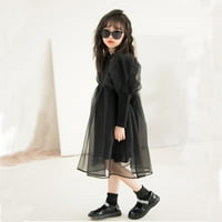 Djevojke toddlera Dugi rukav Dress Solid Casual Cool Mesh Tulle Princess Haljine 11- godina