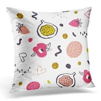Ružičasta apstraktna ruka nacrtana doodle slatka djevojka uzorak botanički jastuk jastučni jastuk