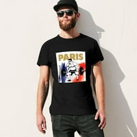 Paris Sports Težina podizanja muške grafičke majice Vintage kratki rukav sportski tee crni 5xl