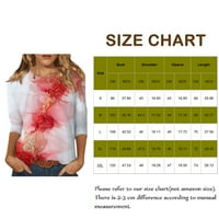 Prevelike majice za žene plus veličine posade za ženske vrpce za rukav za jesen duljina duljina cvjetna