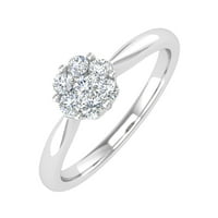Carat Prong Set Diamond Cluster prsten u 14k bijelo zlato