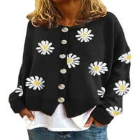 NOLLA Ženski kardigan džemper s dugim rukavima od okupljanja cvjetna jakna dame pletiva kaput otvorena