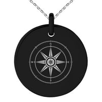 Kompas sa nautičkim vjetrom od nehrđajućeg čelika ugraviran mali medaljlik krug šarm privjesak ogrlica