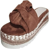 Žene Espadrilles Slip na klin sandalama slabo kravata platforma otvorena ljetna cipela Debela jastuka Sandale
