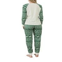 Sunost božićne pidžame za obitelj, podudaranje porodičnih božićnih PJS setovi zelenog vilk stabla tiskanog
