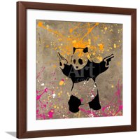 Panda sa puškama, životinje uramljena umjetnost Print Wall Art od banksy Prodano od strane Art.com