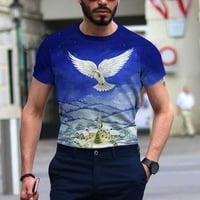 Muške 3D grafičke majice Pigeon Print Short rukava Bluza Ljetni trendi O-izrez mišića Tee Casual Vintage