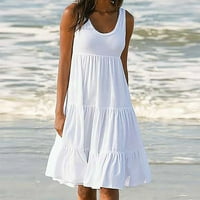 Haljine za žene shopeessa ženska modna praznika ljeto od pune boje bez rukava bez rukava na plaži rani