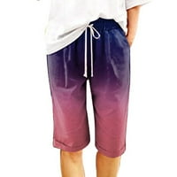 Efsteb ženske kratke hlače Ljetna modna gradijent boja elastični struk kratke kratke hlače Ležerne prilike sa džepovima ljubičasta l