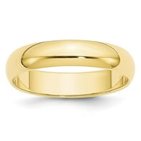 10k žuti zlatni pola okruglih muških ženskih vjenčanih prstena veličine 6
