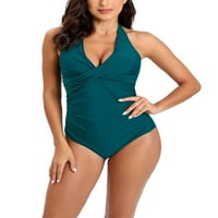 Glonme Women kupaći kupaći kostimi Halter vrat Podignite jednu kupaći kostim dame bez rukava podstavljena