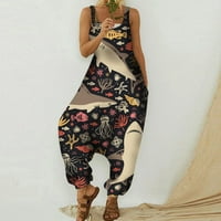 Jumpsuits za žene Dressy Waedvnm Fashion Womens Etničko stil Ispisano hlače za hlače za hlače za hlače