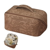 Turistička kozmetička torba PU kožna torba za šminku Prijenosna torba za šminku sa odjeljcima Cvjetna kozmetička torba