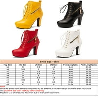 Ženska modna haljina Bootni blok cipele na petu Radni gležnjače visoke pete plijeni bijele 8.5