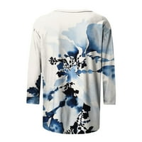 Majica za žene za žene, Dressy Ležerne prilike za ljetnu jesen TOP CLUL CLUAL PRINT TEE BLOUSE Trendy
