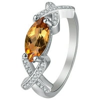Yubnlvae Prstenovi Personalizirani Zirc na modnom dijamantskom dame Inlaid prstenove konja Kombinacije konja modne kopče za prstenje za oči Žuta 8