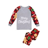 Božićni roditelji Pijamas postavio je odjeću za odmor okrugli vrat s crtanim uzorkom slobodnog oblika