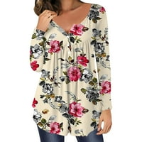 Cleance ženski peplum vrhovi tunika Henley košulje naleted labavi fit closety casual bluza modni trend