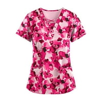 Ženske vrhove bluza Žene kratki rukav modni grafički grafički otisci T-majice Okrugli izrez Ljetna tunika