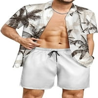 Vintage palm treće košulja za muškarce retro veliki i visoki gumb dolje majice casual aloha majice kratkih