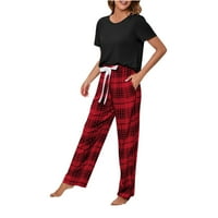 Homodles ženske meke pidžame - okrugli vrat PJS kratke hlače postavljene crne veličine s