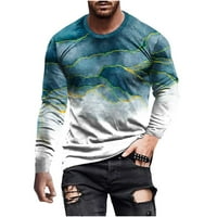 Muški okrugli izrez pulover dugih rukava 3D 3D Ispisano Ležerna dukserica za jesen majica za muškarce