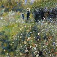 Renoir: Vrt, 1875. N'woman sa suncobranom u vrtu. ' Ulje na platnu, Pierre-Auguste Renoir, 1875. Poster