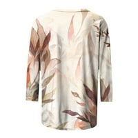 Tarmeek ženski modni modni jeseni vrhovi krojeva tunika s rukavima cvjetni print casual plus majice