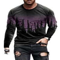 Leuncero Muška majica s dugim rukavima Casual COLORBLOCK Grafički ispis T-majica