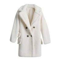 Zimski kaputi za žene plus veličine čišćenje modnih žena čvrsti srednji ovratnik topli plišani kaput