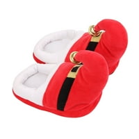 Rosarivae Pair Plush Topne papuče Neklizajuće cipele za cipele Božićni poklon za odrasle i djecu Red