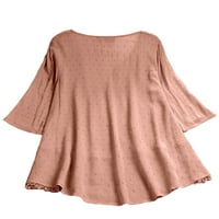 Paille ženske bluze v vrhovi izreza ubojica majica labava uredska majica ružičasta S