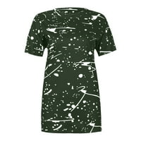 Bluze za žene Fit Ležerne kratke rukave Print boja odgovarajuće košulje Top bluze Dame Top Green 2xl