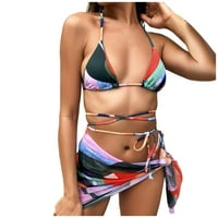 Žensko odijelo za kupanje Halter Tie Boide Bikini Kupanje s prikrivanjem plaže suknje