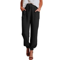 Džepni casual šiveni čvrsti boju ženske pantalone hlače pantalone