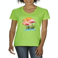 Normalno je dosadno - Ženska majica V-izrez kratki rukav, do žena Veličina 3XL - Flamingo