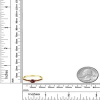 Gem Stone King 0. CT okrugli crveni rodolit Garnet Crveni Garnet 10K žuti zlatni prsten
