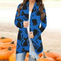 Badmincsl ženska majica dugih rukava Jesen Cardigan Labavi kardigan tiskana majica Cardigan Top Halloween