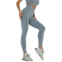Joga hlače Duga dužina za žene Ženska solidna boja Visoki struk Stretch Strethcy Fitness Tajice Yoga