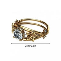 Mchoice Queen Bridal zaručni prsten za vjenčanje za žene Sterling Silver Twist Vine postavke sa karatom