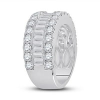 14k bijeli zlatni baguetti dijamantski godišnjički prsten CTTW