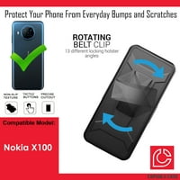 Capsule Case kompatibilan s Nokia [ShockOff Vojnoj klasi Heast Duty Kickstand Cleaning Clip Hoplester Robusna futrola Crna prekrivač telefona] za Nokia 5G