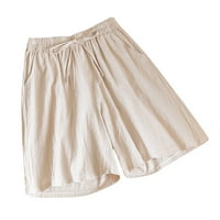 Cleariance Ženske kratke hlače Ljetne pamučne konopske hlače široke noge Loather prozračivo sa džepom